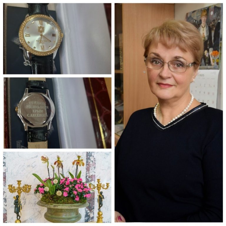 Доценту КРКФ ИФ КФУ им. В. И. Вернадского Лесовой-Юзефович Н.С. вручен ценный подарок от Главы Республики Крым С.В. Аксёнова
